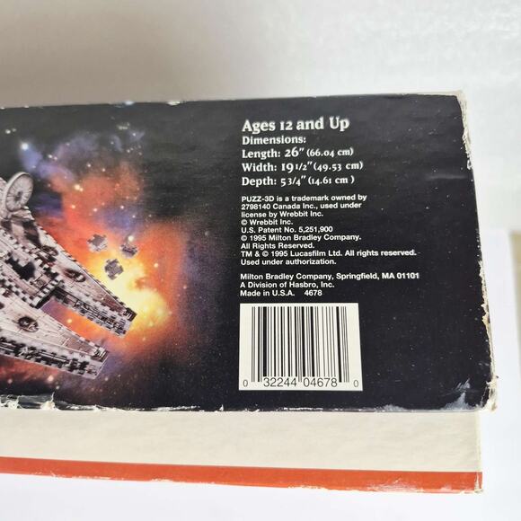 95 Star Wars Millennium Falcon 3D 857 Piece Foam Puzzle Milton Bradley Complete - Picture 7 of 16
